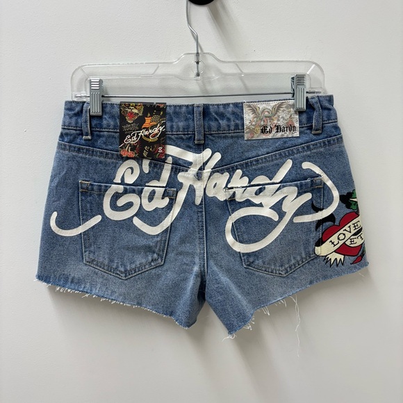 Ed Hardy Pants - NWT Ed Hardy Blue Jean Shorts with Bold Logo